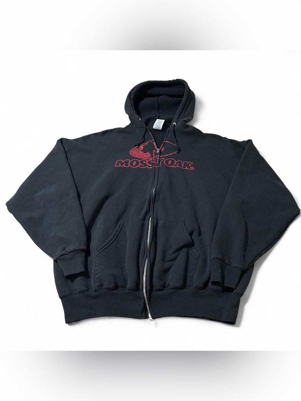 Vintage Y2K Mossy Oak Full Zip Hoodie Black Size 2XL